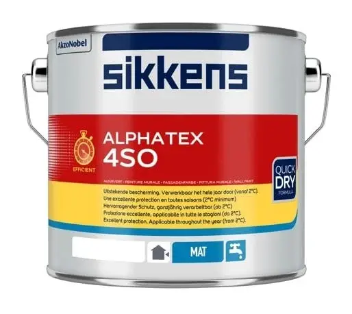 Sikkens Alphatex 4SO Mat | Matte Gevelverf-2,5 LTR - Wit Lage Kosten