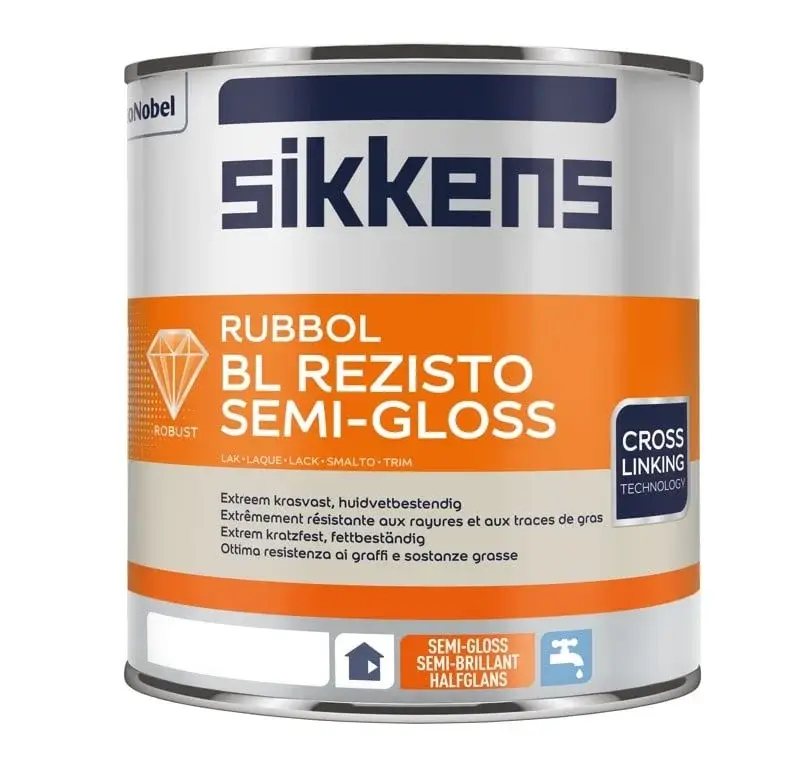 Sikkens Rubbol BL Rezisto Semi-Gloss | Halfglans Lakverf Binnen-1 LTR - Wit Gereduceerde Prijs