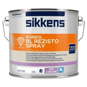 Alleen Vandaag Sikkens Rubbol BL Rezisto Spray Satin | Verspuitbare Lakverf Binnen-2,5 LTR - Wit