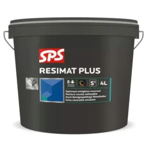 Gratis Retour SPS Resimat Plus | Matte Muurverf en Plafondverf-4 LTR - Wit