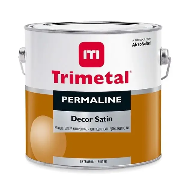 Trimetal Permaline Decor Satin | Zijdeglans Grond- en Lakverf-1 LTR - Wit Beperkte Voorraad