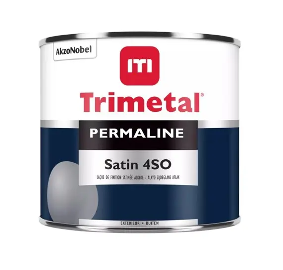 Trimetal Permaline Satin 4SO | Zijdeglans Lakverf Buiten-500 ML - Wit Merkproduct