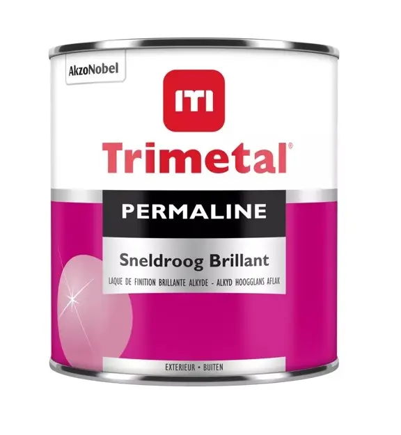Meest Verkocht Trimetal Permaline Sneldroog Brillant | Sneldrogende Hoogglans Lakverf Buiten-1 LTR - Wit