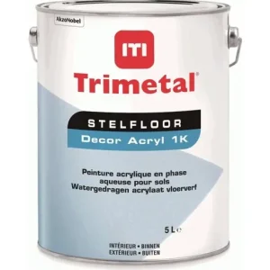 Trimetal Stelfloor Decor Acryl 1K| Zijdeglans Vloerverf-1 LTR - Wit Finale Uitverkoop
