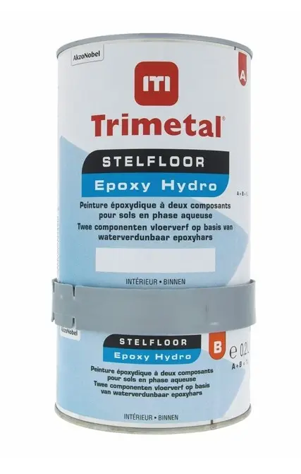Koop Vandaag Trimetal Stelfloor Epoxy Hydro | 2K Halfglans Vloercoating-1 LTR - Wit