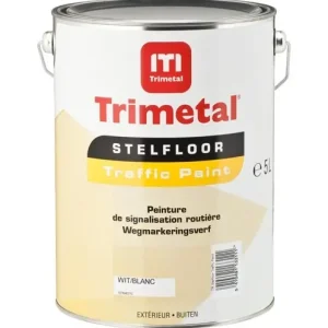 Hete Deal Trimetal Stelfloor Traffic Paint | Matte Markeringsverf-5 LTR - Wit