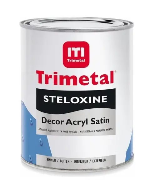 Trimetal Steloxine Decor Acryl Satin | Zijdeglans Eén-pot-systeem-1 LTR - Wit Hete Deal