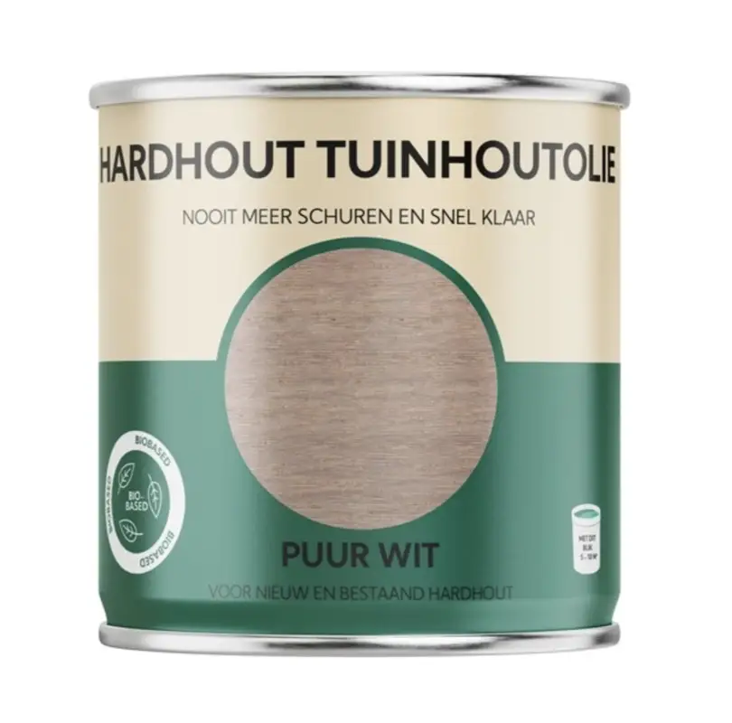 Tuinhoutolie Hardhout Puur Wit-750 ML Nieuw