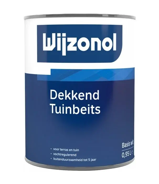 Direct Beschikbaar Wijzonol Dekkend Tuinbeits | Dekkende Houtverf Buiten-1 LTR - Wit