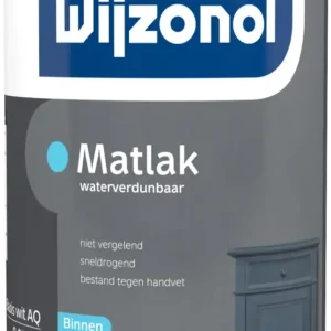 Wijzonol Matlak Waterverdunbaar | Lakverf Binnen-500 ML - Wit Koopje