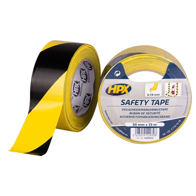Betrouwbaar HPX Tapes Zelfklevende Markeringstape Geel/Zwart 33 mtr-1 ST - 50 mm