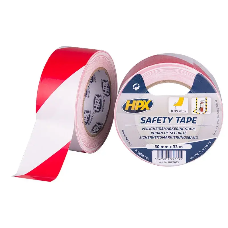 Weekendaanbieding HPX Tapes Zelfklevende Markeringstape Wit/Rood 33 mtr-1 ST - 50 mm