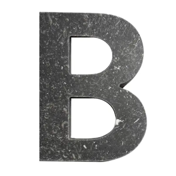 Exclusieve Aanbieding Belgisch hardsteen huisnummer toevoeging letter B blauw geschuurd