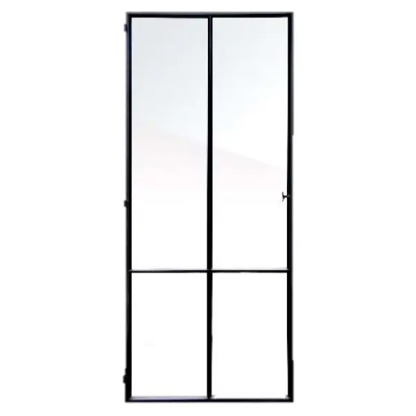 Design deur zwart Staal 4-vaks verdeling en glasvenster Koopje