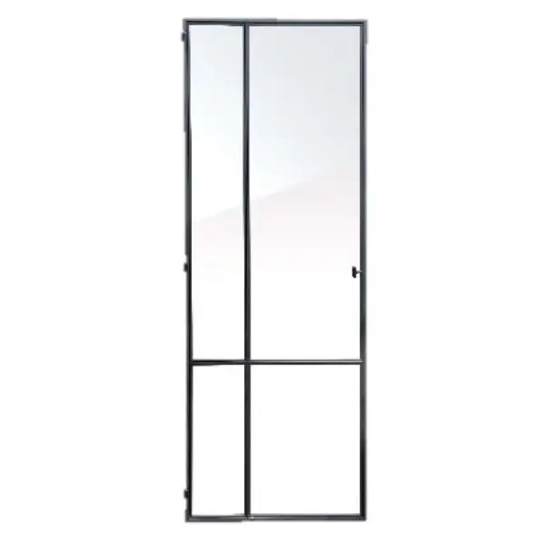 Design deur zwart Staal 4-vaks Asymmetrische verdeling en glas Favoriet