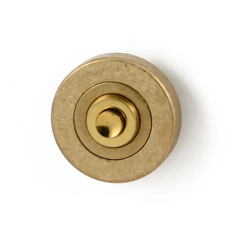 Premium Beldrukker getrommeld messing rond model