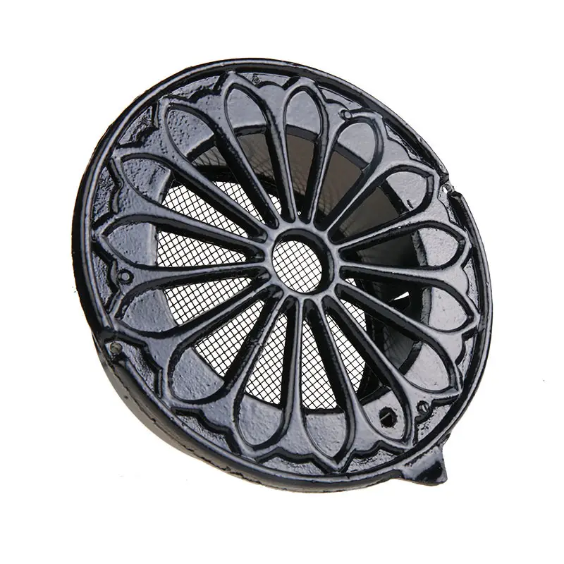 Gegoten aluminium verluchtingsrooster Rond 199mm zwart gecoat Fabrieksprijs