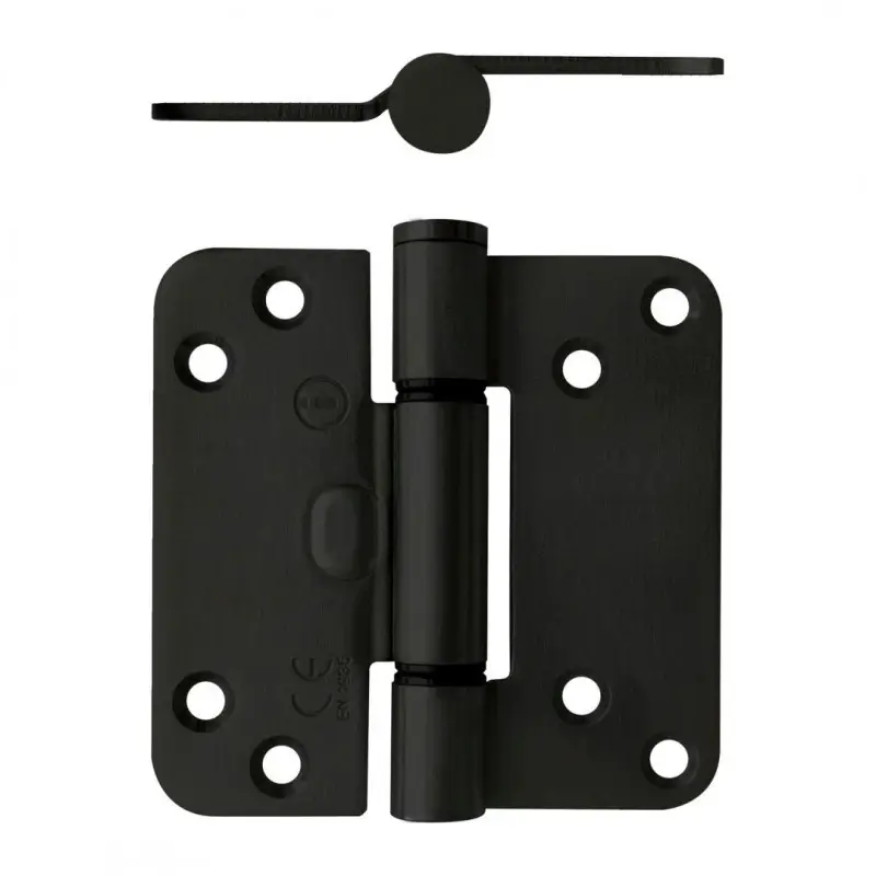 Glijlagerscharnier intersteel 89x89x3 afgerond Linkszwart Finale Uitverkoop