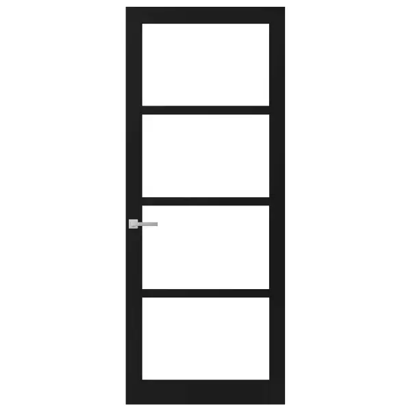 Industriële staallook binnendeur stomp zwart incl. glas - Easy fix Lage Prijs