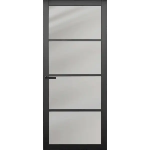 Industriële staallook binnendeur stomp zwart gegrond incl. gelaagd getint glas Exclusieve Aanbieding