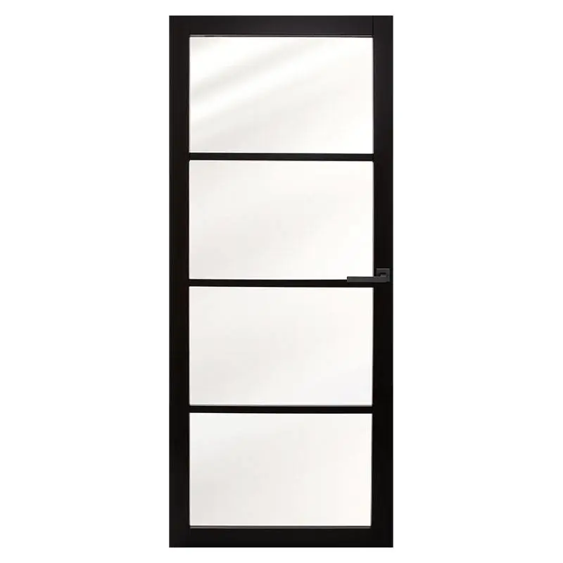 Premium Industriële staallook deur links zwart incl. glas