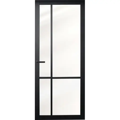 Industriële staallook Asti opdekdeur links zwart incl. glas Finale Uitverkoop