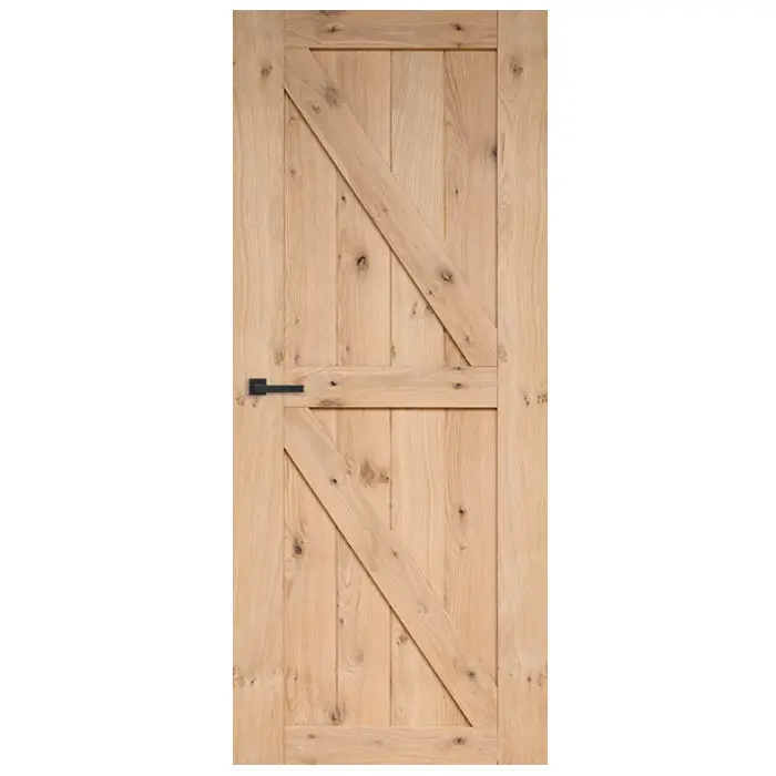 Aanbieding Natuurlijk eiken fineer binnendeur Roble Dos links met klamp