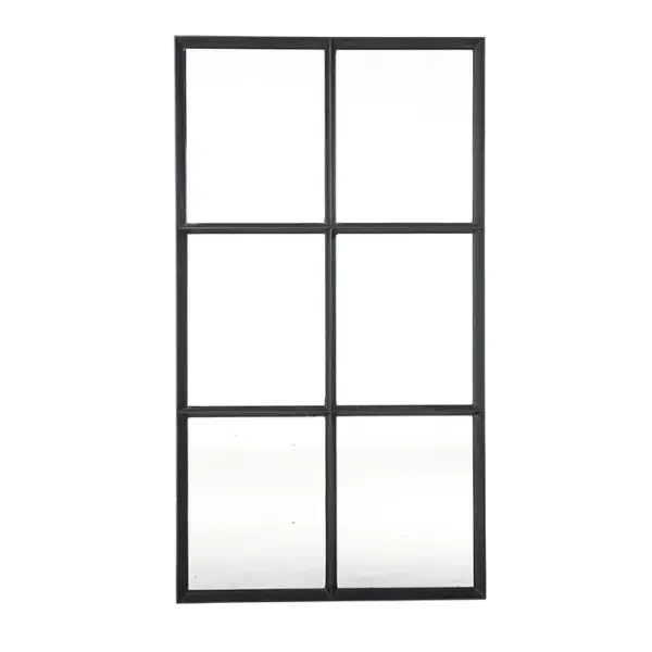 Zwart stalen raam vast dubbel glas B55 x H100 cm Hoge Kwaliteit