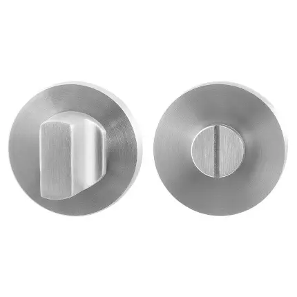 Toiletbeslag rond RVS geborsteld 50x8mm stift 8mm Op = Op