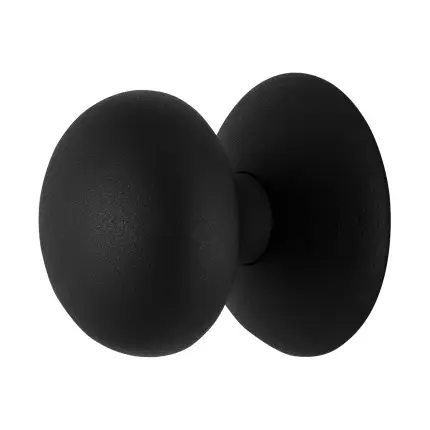 Op = Op Voordeurknop rond model Paddestoel mat zwart 65mm