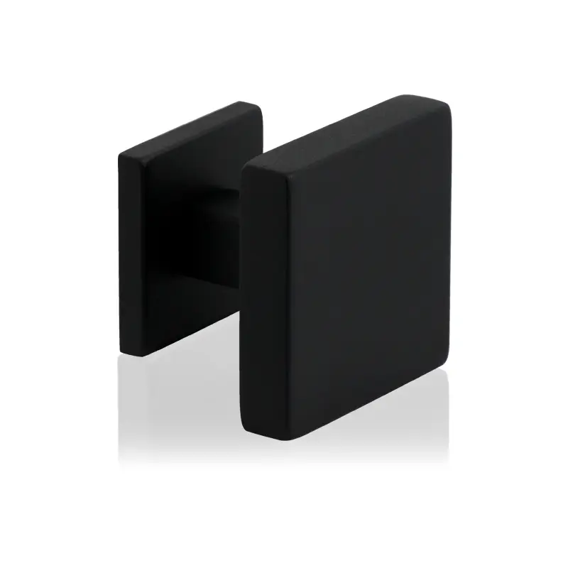 Lage Kosten Voordeurknop vierkant model mat zwart gecoat 70x70mm