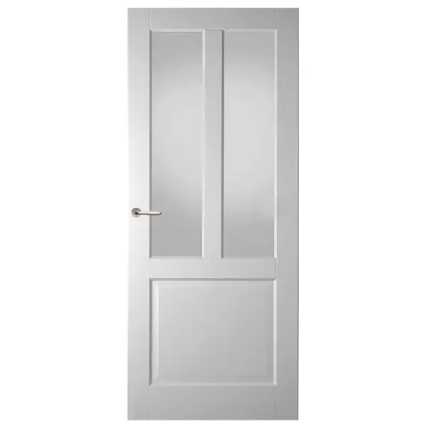 Favoriet Klassiek houten binnendeur WK6552 glas stomp wit gegrond