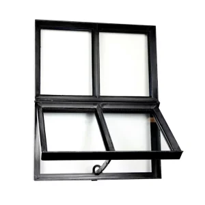 Authentiek zwart stalen raam dubbel glas openklapbaarB50xH60 cm Op = Op