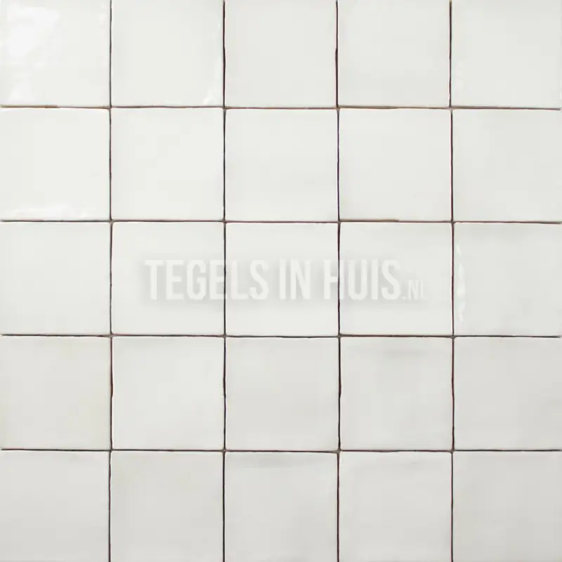 Gereduceerde Prijs Equipe wandtegel Manacor 10×10 wit glans – handvorm – zellige look – 26919 0,5 m2