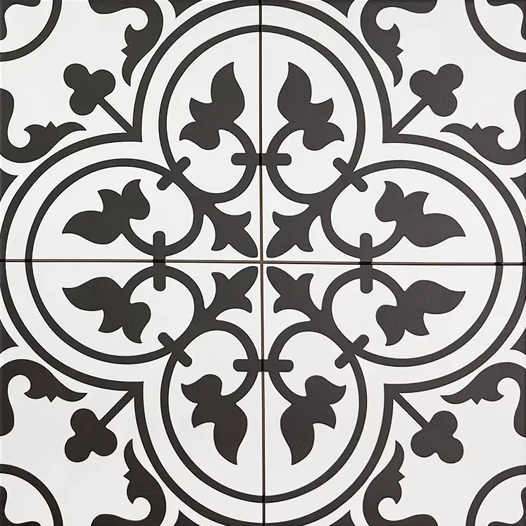 Vloertegel – Wandtegel Chartwell zwart vintage 45×45 4-in-1 R9 Gratis Retour