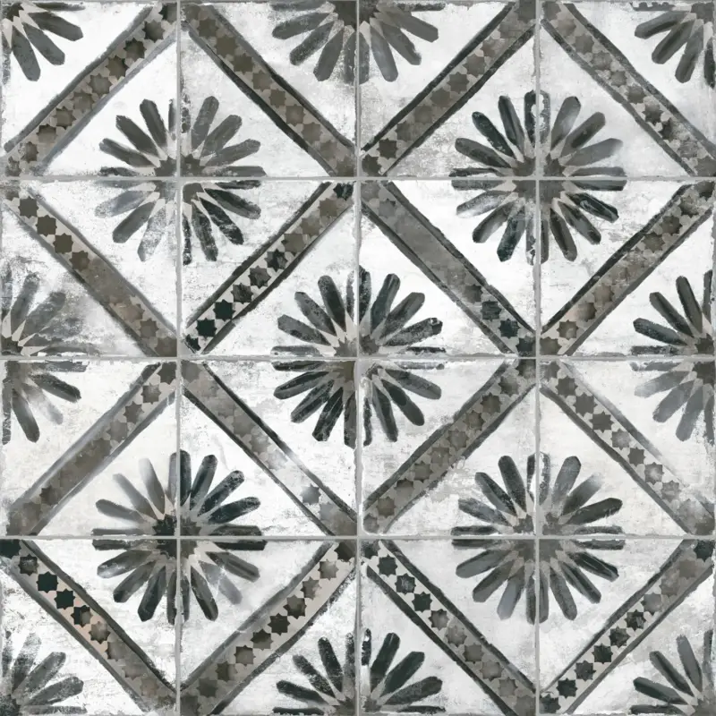 Vintage Vloertegel – Wandtegel FS Marrakech Grey 45x45cm 4 in 1 R9 Voordeelprijs