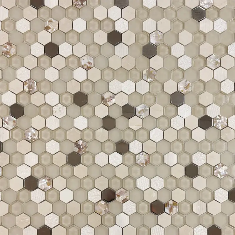 Mozaiek Hexagono beige nacar 30,2×30,5 (minimale afname 11 stuks) Dagaanbieding