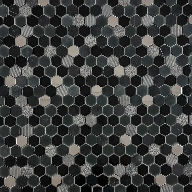 Mozaiek Hexagono zwart 30,2×30,5 (minimale afname 11 stuks) Flitsaanbieding