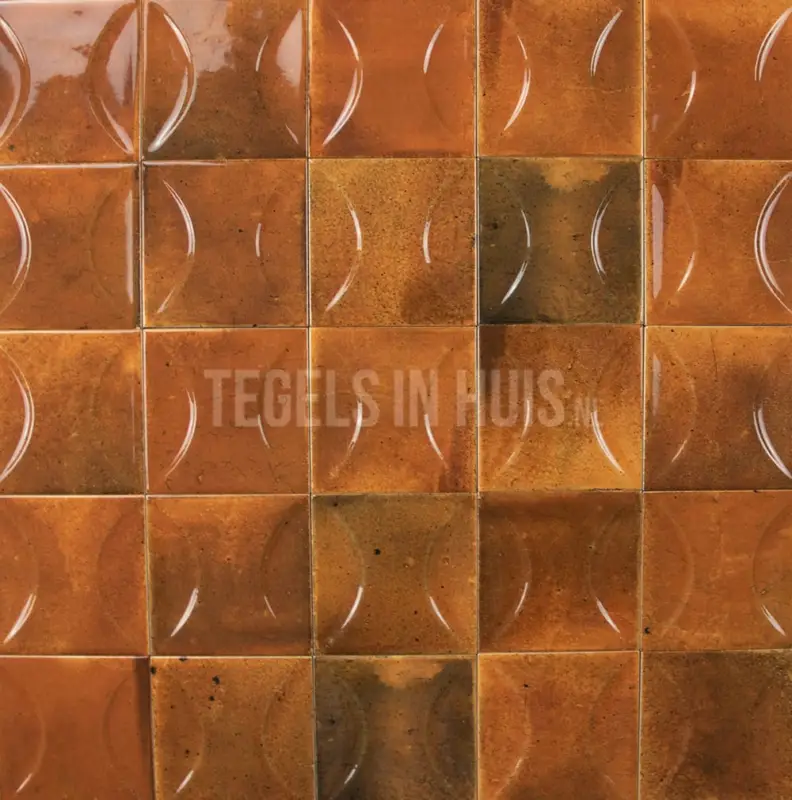 Tijdelijk Beschikbaar Wandtegel Hanoi cognac decor 10×10