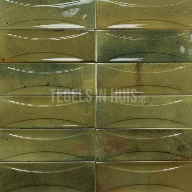 Korting Wandtegel Hanoi olijf groen decor 6,5×20