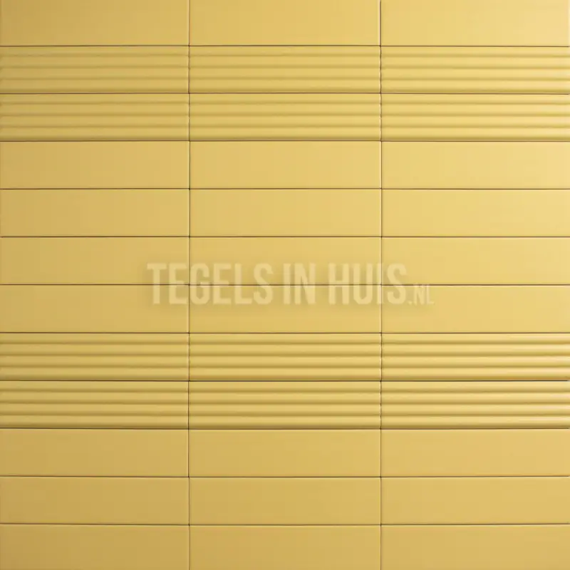 Wandtegel Costa Nova decor ribbel Onda geel mat 5×20 Gratis Retour