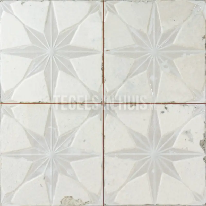Aanbieding Vloertegel – Wandtegel FS Star wit 45×45 4-in-1 3D R10