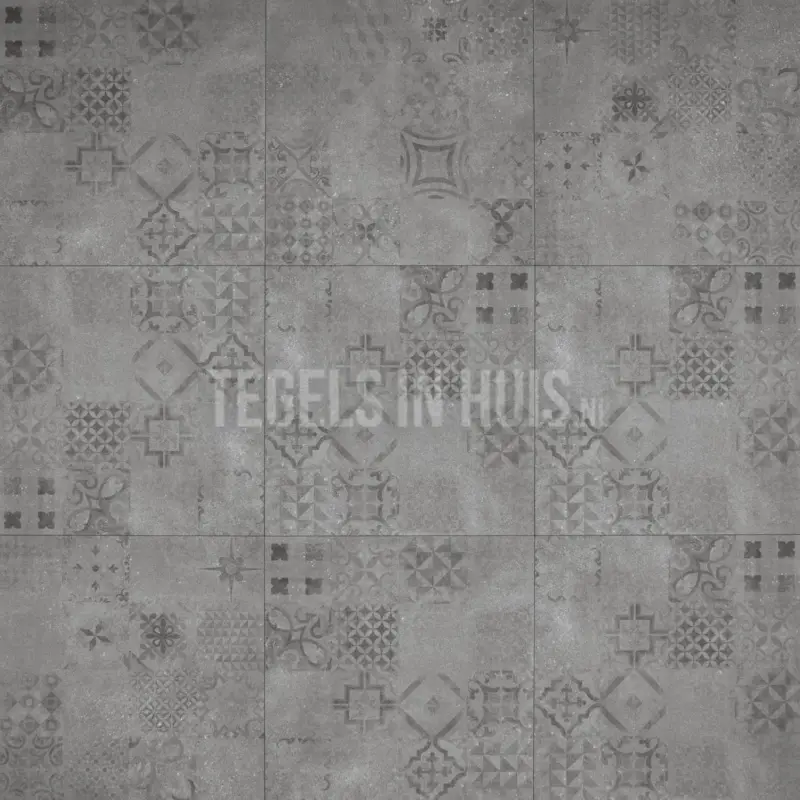 Vloertegel – Wandtegel Betonico decor grijs 60×60 (59,8×59,8) R10 gerectificeerd Korting