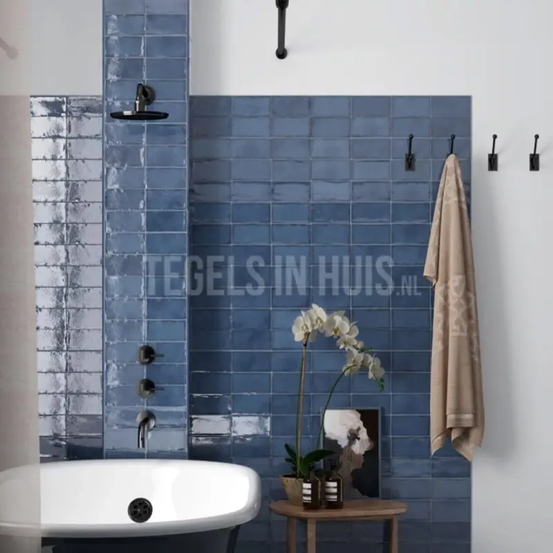 Wandtegel handvorm Altea donker blauw 7,5×15 Koopje