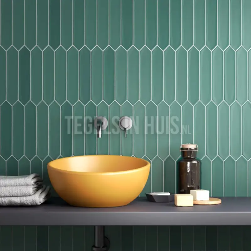 Wandtegel Hexagon Lanse viridian groen 5×25 Bestseller