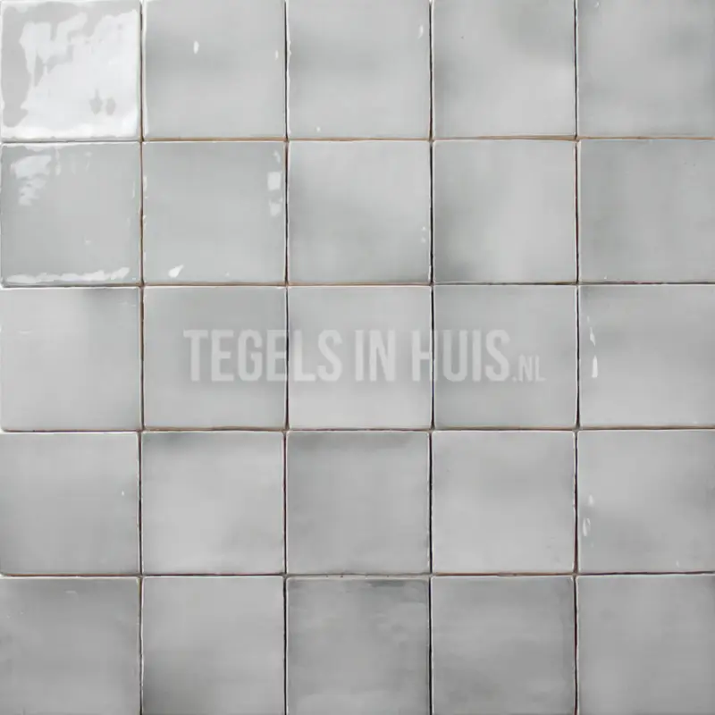 Direct Verzonden Equipe wandtegel Manacor 10×10 mercury grijs glans – handvorm – zellige look – 26917