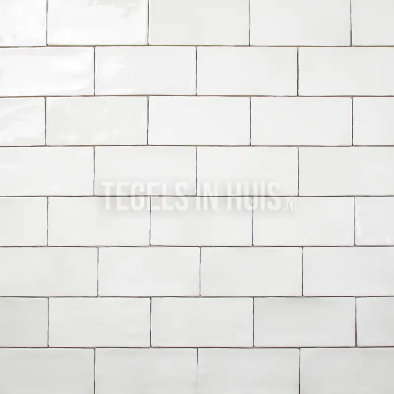 Equipe wandtegel Manacor 7,5×15 wit glans – handvorm – zellige look – 26909 Veilige Betaling