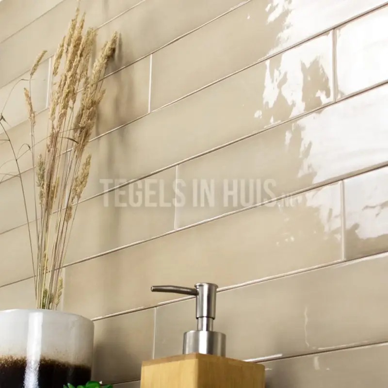 Equipe wandtegel Manacor 6,5×40 argile beige glans – handvorm – zellige look – 26923 Speciale Aanbieding