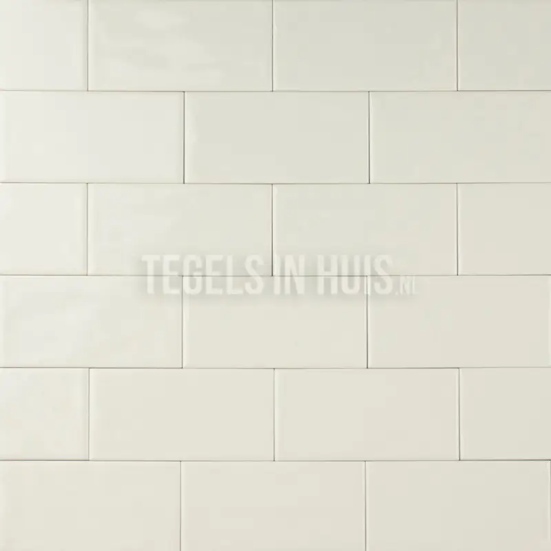Wandtegel cottage 7,5×15 glans cream beige handvormlook met rechte kanten Seizoensaanbieding