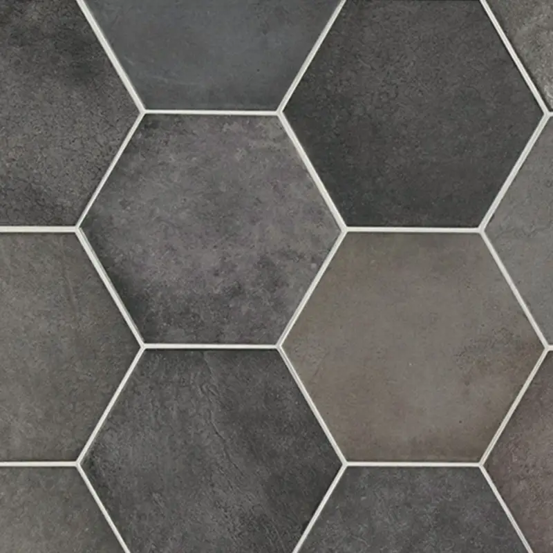 Gereduceerde Prijs Vloertegel – Wandtegel Hexagon Random carbon zwart 17,5x20cm R9